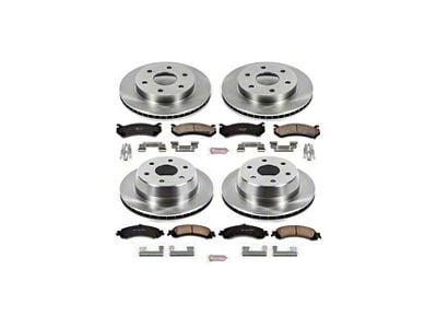 PowerStop OE Replacement 6-Lug Brake Rotor and Pad Kit; Front and Rear (99-06 Sierra 1500 w/o Rear Drum Brakes)