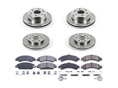 PowerStop OE Replacement 6-Lug Brake Rotor and Pad Kit; Front and Rear (05-06 Sierra 1500 Denali)