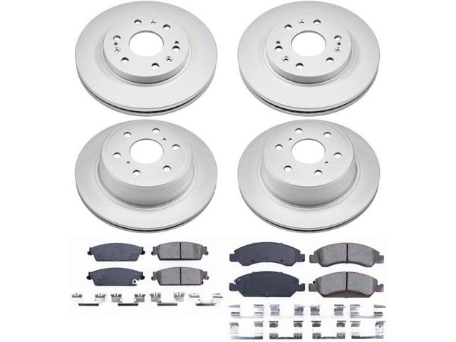 PowerStop Z17 Evolution Plus 6-Lug Brake Rotor and Pad Kit; Front and Rear (07-13 Sierra 1500 w/ Rear Disc Brakes)