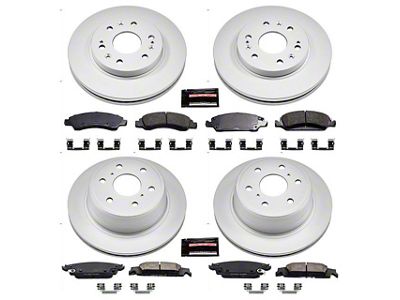 PowerStop Z17 Evolution Plus 6-Lug Brake Rotor and Pad Kit; Front and Rear (14-18 Sierra 1500)