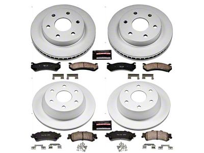 PowerStop Z17 Evolution Plus 6-Lug Brake Rotor and Pad Kit; Front and Rear (99-06 Sierra 1500 w/ Single Piston Rear Calipers)