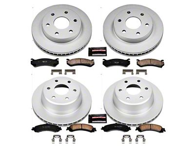PowerStop Z17 Evolution Plus 6-Lug Brake Rotor and Pad Kit; Front and Rear (01-06 Sierra 1500 w/ Dual Piston Rear Calipers)