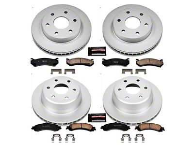 PowerStop Z17 Evolution Plus 6-Lug Brake Rotor and Pad Kit; Front and Rear (01-06 Sierra 1500 w/ Dual Piston Rear Calipers)