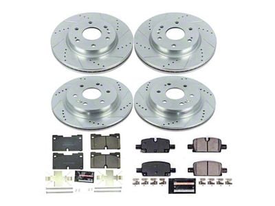 PowerStop Z23 Evolution Sport 6-Lug Brake Rotor and Pad Kit; Front and Rear (19-24 Sierra 1500)
