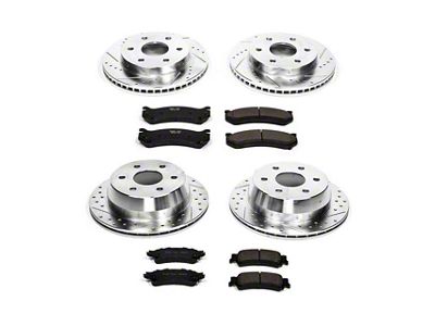 PowerStop Z23 Evolution Sport 6-Lug Brake Rotor and Pad Kit; Front and Rear (99-06 Sierra 1500 w/o Rear Drum Brakes)