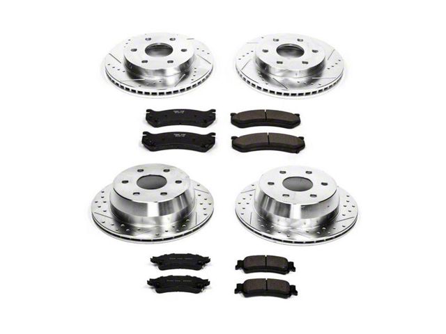 PowerStop Z23 Evolution Sport 6-Lug Brake Rotor and Pad Kit; Front and Rear (99-06 Sierra 1500 w/o Rear Drum Brakes)