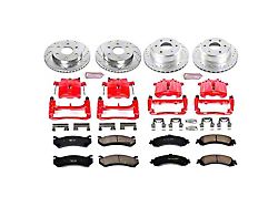 PowerStop Z23 Evolution Sport 6-Lug Brake Rotor, Pad and Caliper Kit; Front and Rear (01-06 Sierra 1500 w/ Dual Piston Rear Calipers)
