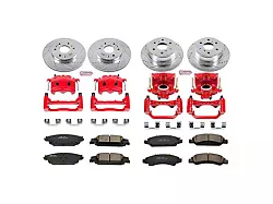 PowerStop Z23 Evolution Sport 6-Lug Brake Rotor, Pad and Caliper Kit; Front and Rear (14-18 Sierra 1500)