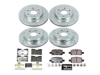 PowerStop Z36 Extreme Truck and Tow 6-Lug Brake Rotor and Pad Kit; Front and Rear (19-23 Sierra 1500)