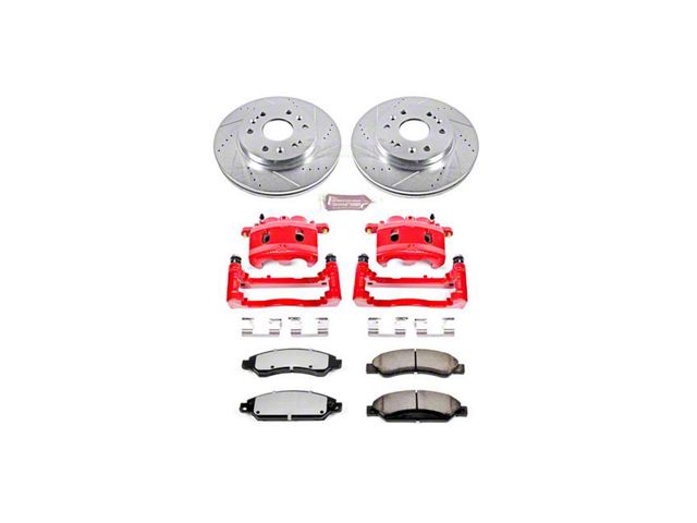 PowerStop Z36 Extreme Truck and Tow 6-Lug Brake Rotor, Pad and Caliper Kit; Front (05-06 Sierra 1500 w/ Rear Drum Brakes)