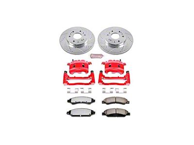 PowerStop Z36 Extreme Truck and Tow 6-Lug Brake Rotor, Pad and Caliper Kit; Front (05-06 Sierra 1500 w/ Rear Drum Brakes)