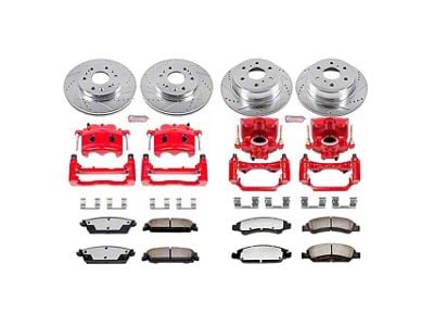 PowerStop Z36 Extreme Truck and Tow 6-Lug Brake Rotor, Pad and Caliper Kit; Front and Rear (07-13 Sierra 1500 w/ Rear Disc Brakes)