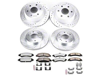 PowerStop Z36 Extreme Truck and Tow 6-Lug Brake Rotor and Pad Kit; Front and Rear (05-06 Sierra 1500 Denali)