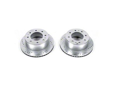 PowerStop Evolution Cross-Drilled and Slotted 8-Lug Rotors; Rear Pair (11-24 Sierra 2500 HD)