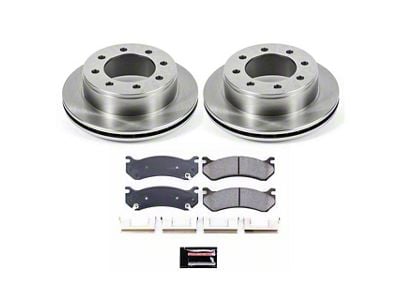 PowerStop OE Replacement 8-Lug Brake Rotor and Pad Kit; Rear (01-10 Sierra 2500 HD)