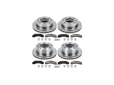 PowerStop OE Replacement 8-Lug Brake Rotor and Pad Kit; Front and Rear (2011 Sierra 2500 HD)
