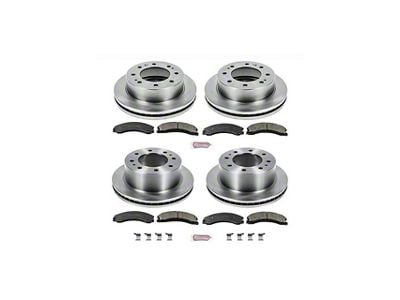 PowerStop OE Replacement 8-Lug Brake Rotor and Pad Kit; Front and Rear (15-19 Sierra 2500 HD)