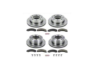 PowerStop OE Replacement 8-Lug Brake Rotor and Pad Kit; Front and Rear (15-19 Sierra 2500 HD)