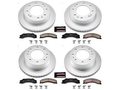 PowerStop Z17 Evolution Plus 8-Lug Brake Rotor and Pad Kit; Front and Rear (2011 Sierra 2500 HD)