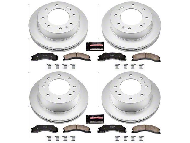 PowerStop Z17 Evolution Plus 8-Lug Brake Rotor and Pad Kit; Front and Rear (2011 Sierra 2500 HD)