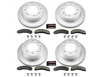 PowerStop Z17 Evolution Plus 8-Lug Brake Rotor and Pad Kit; Front and Rear (15-19 Sierra 2500 HD)