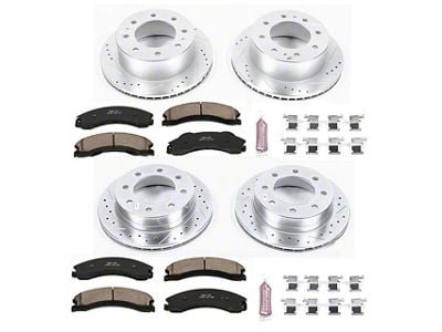 PowerStop Z23 Evolution Sport 8-Lug Brake Rotor and Pad Kit; Front and Rear (12-15 Sierra 2500 HD SRW)