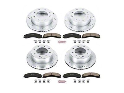 PowerStop Z23 Evolution Sport 8-Lug Brake Rotor and Pad Kit; Front and Rear (15-19 Sierra 2500 HD)