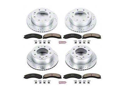 PowerStop Z23 Evolution Sport 8-Lug Brake Rotor and Pad Kit; Front and Rear (15-19 Sierra 2500 HD)