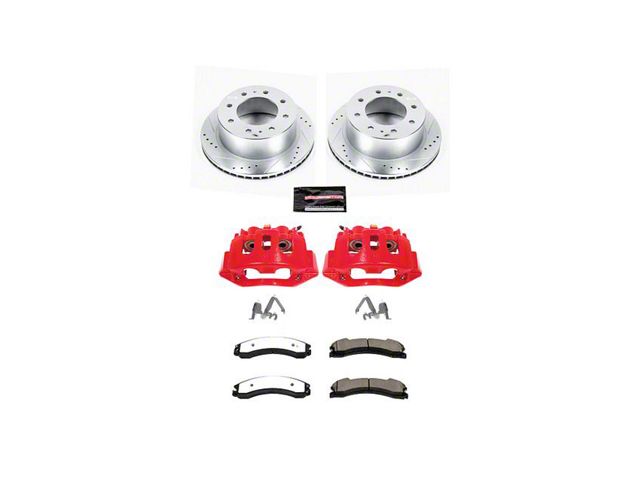 PowerStop Z36 Extreme Truck and Tow 8-Lug Brake Rotor, Pad and Caliper Kit; Rear (15-19 Sierra 2500 HD)