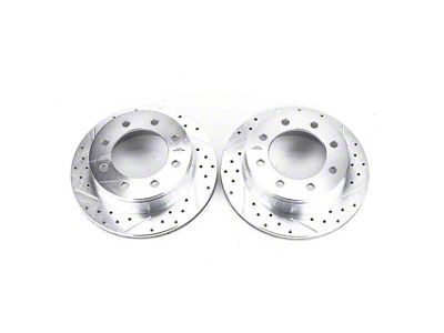 PowerStop Evolution Cross-Drilled and Slotted 8-Lug Rotors; Rear Pair (04-10 Sierra 3500 HD SRW)