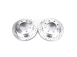 PowerStop Evolution Cross-Drilled and Slotted 8-Lug Rotors; Rear Pair (07-10 Sierra 3500 HD SRW)