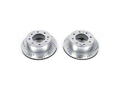 PowerStop Evolution Cross-Drilled and Slotted 8-Lug Rotors; Rear Pair (11-24 Sierra 3500 HD SRW)