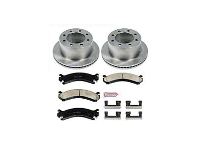 PowerStop OE Replacement 8-Lug Brake Rotor and Pad Kit; Rear (07-10 Sierra 3500 HD DRW)