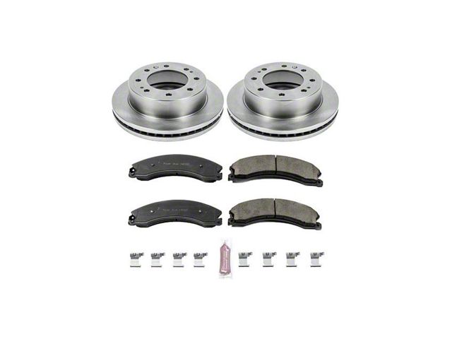 PowerStop OE Replacement 8-Lug Brake Rotor and Pad Kit; Front (12-19 Sierra 3500 HD)