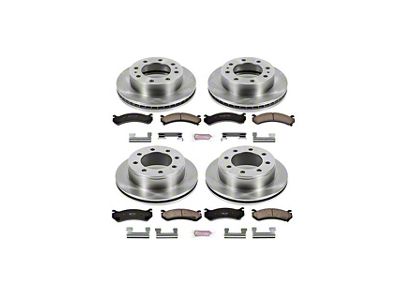 PowerStop OE Replacement 8-Lug Brake Rotor and Pad Kit; Front and Rear (07-10 Sierra 3500 HD SRW)