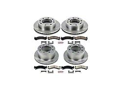 PowerStop OE Replacement 8-Lug Brake Rotor and Pad Kit; Front and Rear (01-10 Sierra 3500 HD DRW)