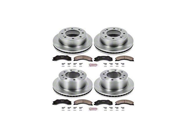 PowerStop OE Replacement 8-Lug Brake Rotor and Pad Kit; Front and Rear (2011 Sierra 3500 HD SRW)