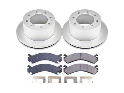 PowerStop Z17 Evolution Plus 8-Lug Brake Rotor and Pad Kit; Rear (01-10 Sierra 3500 HD DRW)