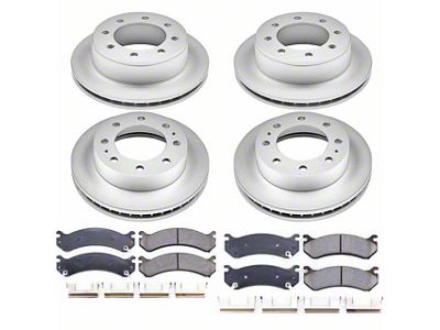 PowerStop Z17 Evolution Plus 8-Lug Brake Rotor and Pad Kit; Front and Rear (04-10 Sierra 3500 HD SRW)