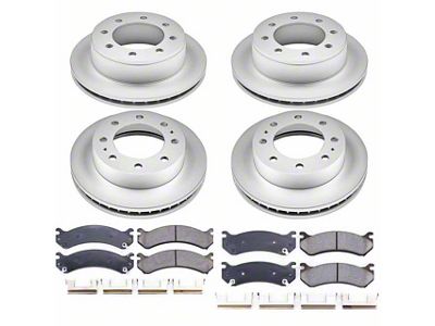 PowerStop Z17 Evolution Plus 8-Lug Brake Rotor and Pad Kit; Front and Rear (07-10 Sierra 3500 HD SRW)