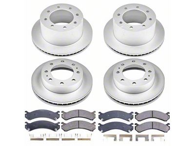PowerStop Z17 Evolution Plus 8-Lug Brake Rotor and Pad Kit; Front and Rear (07-10 Sierra 3500 HD DRW)