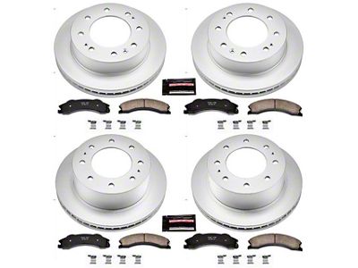 PowerStop Z17 Evolution Plus 8-Lug Brake Rotor and Pad Kit; Front and Rear (2011 Sierra 3500 HD SRW)