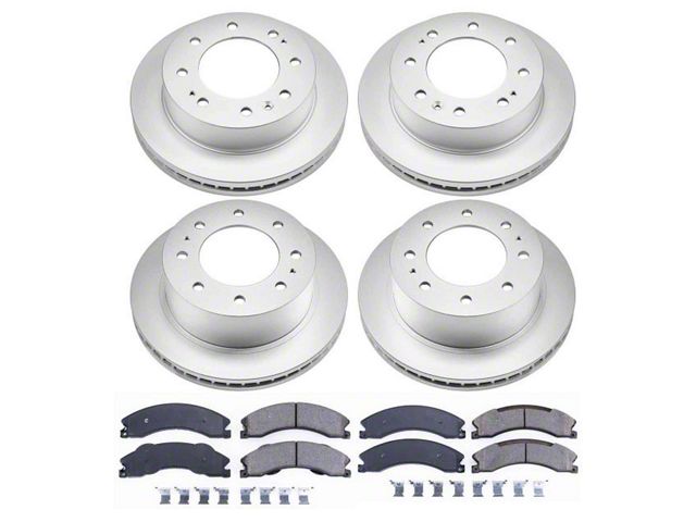 PowerStop Z17 Evolution Plus 8-Lug Brake Rotor and Pad Kit; Front and Rear (12-15 Sierra 3500 HD SRW)