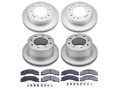 PowerStop Z17 Evolution Plus 8-Lug Brake Rotor and Pad Kit; Front and Rear (12-15 Sierra 3500 HD DRW)