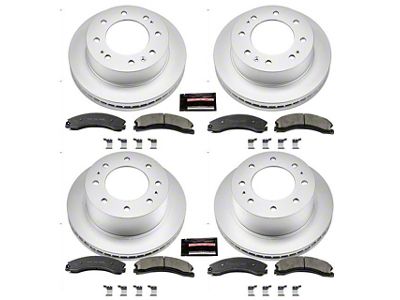 PowerStop Z17 Evolution Plus 8-Lug Brake Rotor and Pad Kit; Front and Rear (16-19 Sierra 3500 HD SRW)