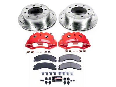 PowerStop Z23 Evolution Sport 8-Lug Brake Rotor, Pad and Caliper Kit; Rear (11-15 Sierra 3500 HD DRW)