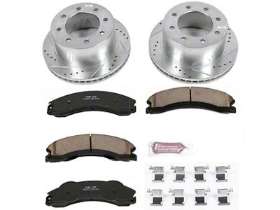 PowerStop Z23 Evolution Sport 8-Lug Brake Rotor and Pad Kit; Rear (11-15 Sierra 3500 HD DRW)