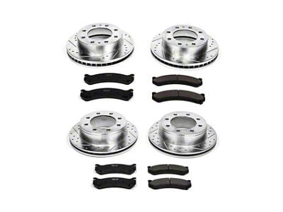 PowerStop Z23 Evolution Sport 8-Lug Brake Rotor and Pad Kit; Front and Rear (07-10 Sierra 3500 HD SRW)