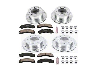 PowerStop Z23 Evolution Sport 8-Lug Brake Rotor and Pad Kit; Front and Rear (12-15 Sierra 3500 HD DRW)