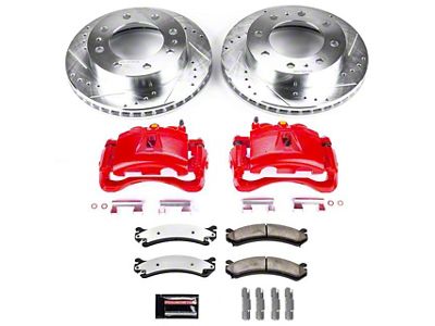 PowerStop Z36 Extreme Truck and Tow 8-Lug Brake Rotor, Pad and Caliper Kit; Front (01-10 Sierra 3500 HD DRW)